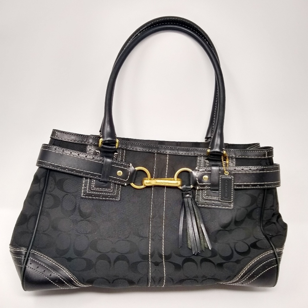 Coach | black signature monogram handbag EIC